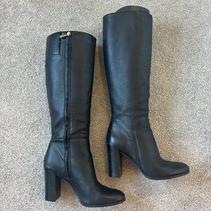 Justin Leather Knee High Heeled Boots ~ Kenneth Cole